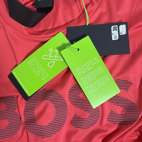 Hugo Boss Tee Active Men's X-Large Red Slim Fit Stretch - Picture 8 of 10